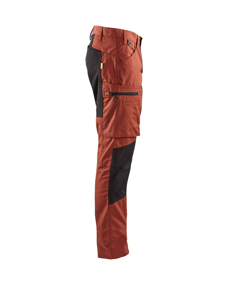 Blaklader Service Trousers with Stretch 14591845 #colour_burned-red-black