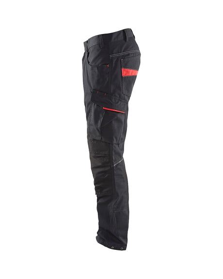 Blaklader Service Trousers with Stretch 1495 #colour_black-red