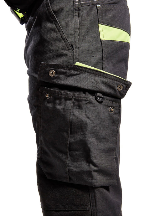 Blaklader Service Trousers with Stretch 1495 #colour_black-hi-vis-yellow