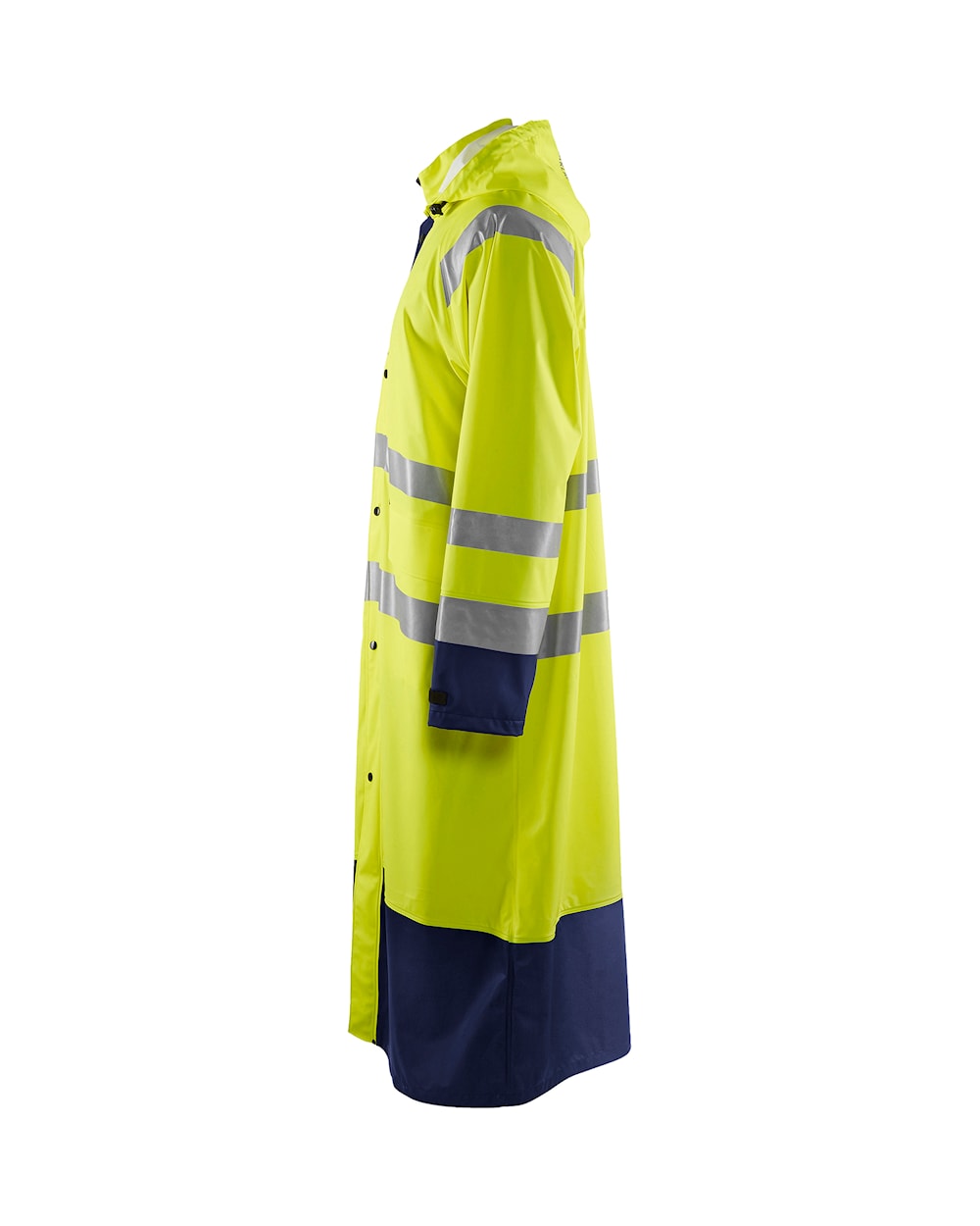 Blaklader Rain Coat Hi-Vis Level 1 4325 #colour_hi-vis-yellow-navy-blue