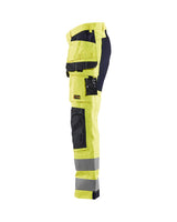 Blaklader Multinorm Inherent Trousers with Stretch 1587 #colour_hi-vis-yellow-navy-blue