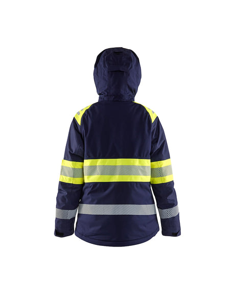 Blaklader Women's Winter Jacket Hi-Vis 4470 #colour_navy-blue-hi-vis-yellow