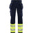 Blaklader Women's Hi-Vis 4-Way-Stretch Trousers 7193 #colour_navy-blue-hi-vis-yellow