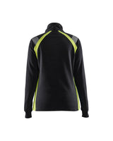 Blaklader Sweater Halfzip Women 3403 #colour_black-hi-vis-yellow