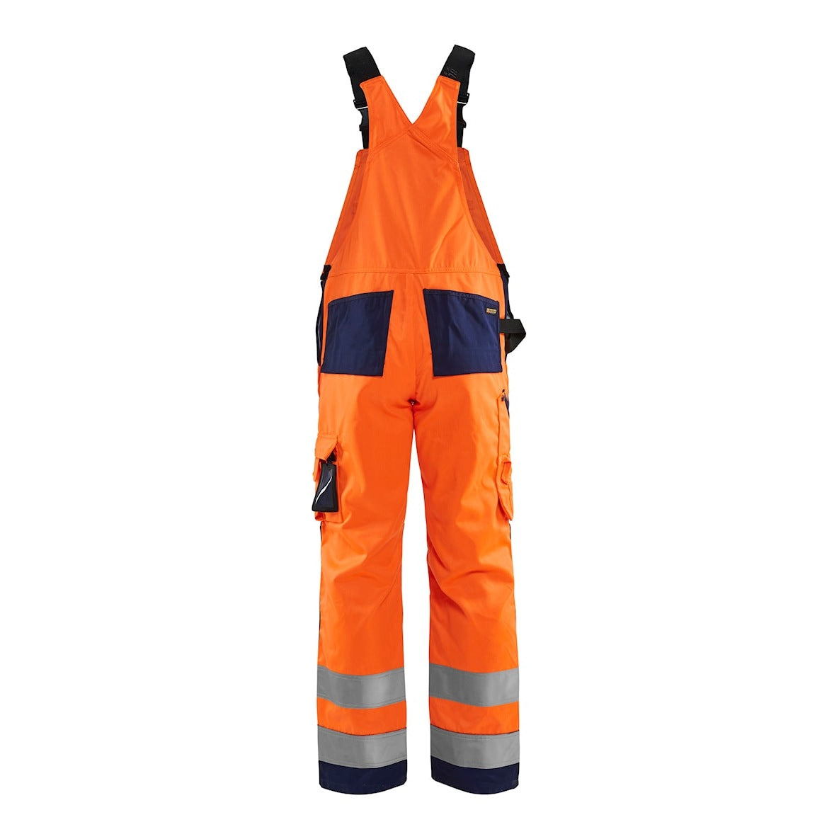 Blaklader Hi-Vis Bib Trousers 2660 - Orange/Navy Blue