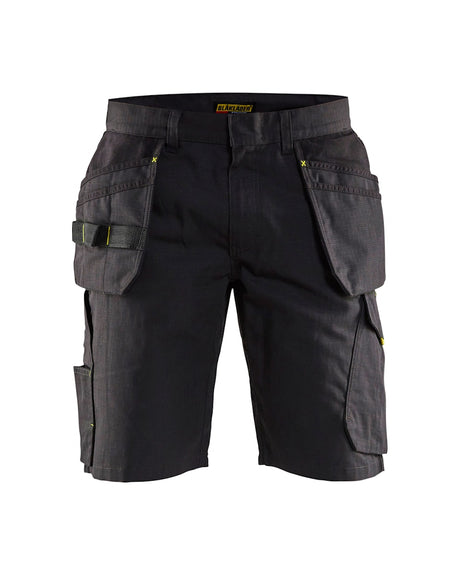 Blaklader Service Shorts with Nailpockets 1494 #colour_black-hi-vis-yellow