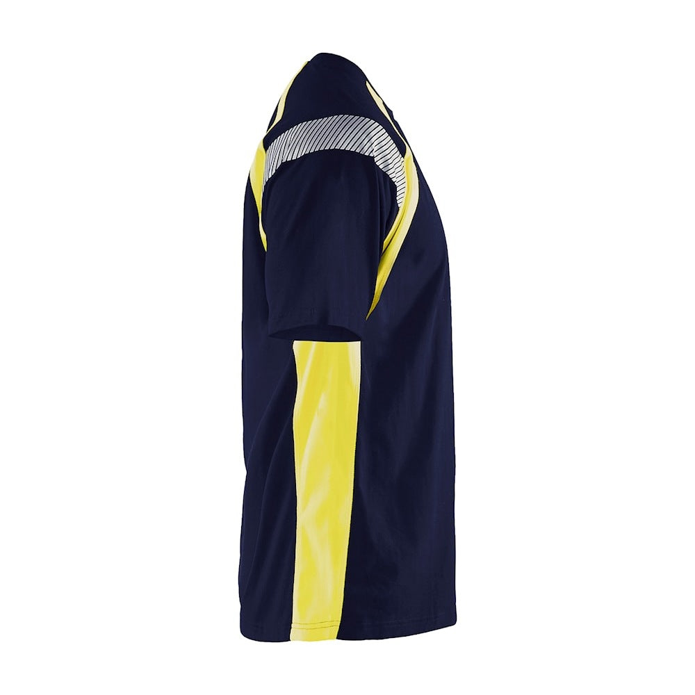 Blaklader T-Shirt 3332 #colour_navy-blue-hi-vis-yellow