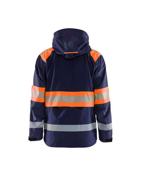 Blaklader Shell Jacket Hi-Vis 4420 #colour_navy-blue-orange