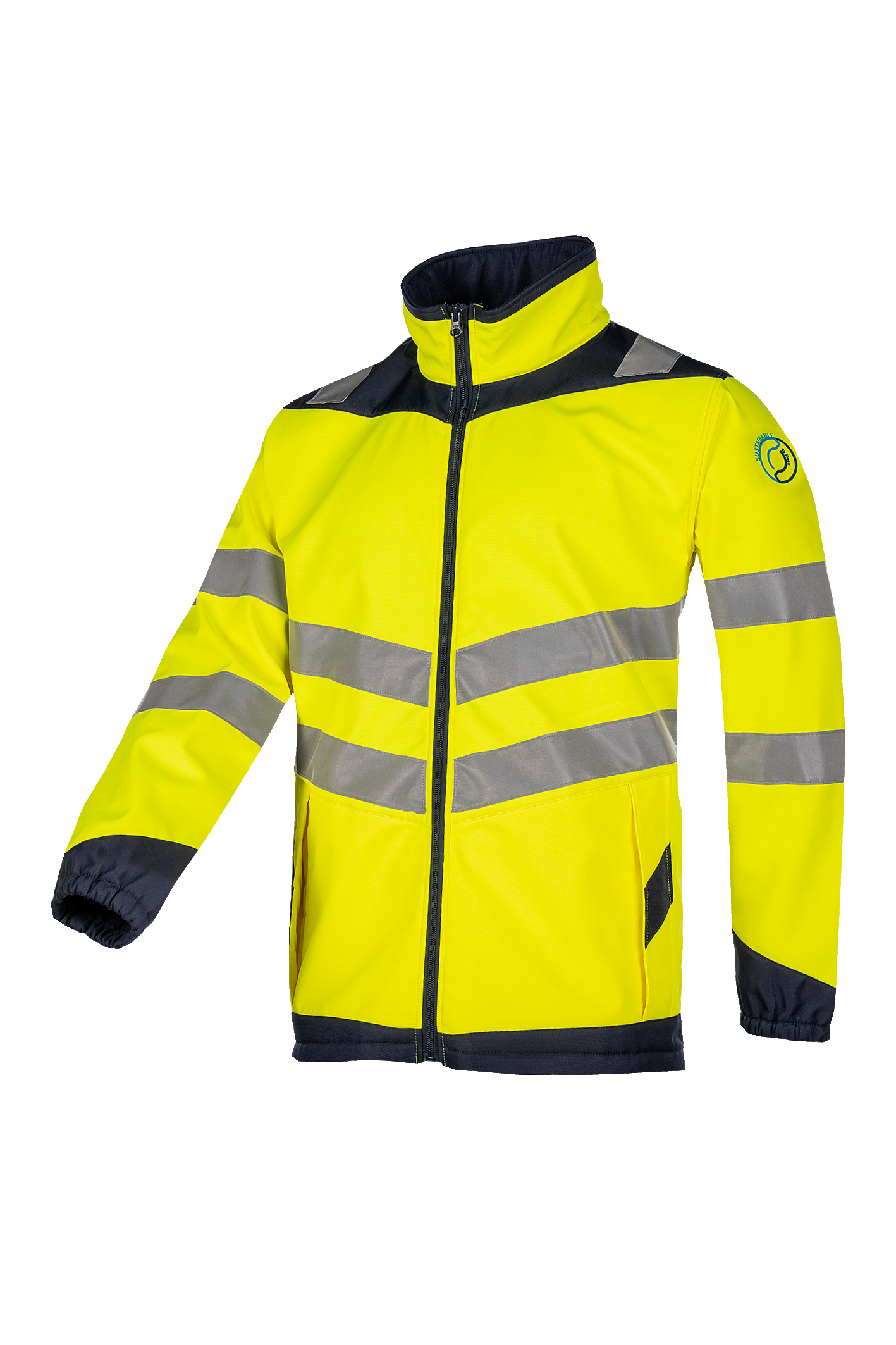 Sioen Aborg Hi-Vis Eco Softshell Jacket (Fixed Sleeves)
