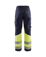 Blaklader Trousers Multinorm Women 7181 #colour_navy-blue-hi-vis-yellow