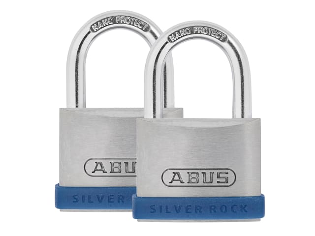 ABUS Mechanical 40mm Silver Rock 5 Padlock Twin Pack