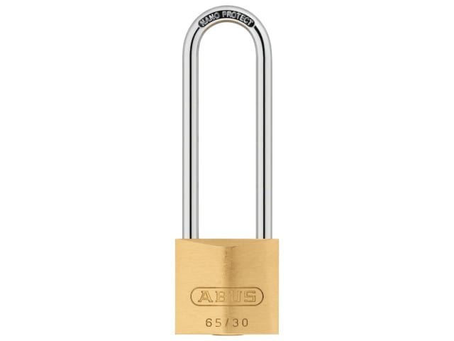 ABUS Mechanical 65/30mm Brass Padlock 60mm Long Shackle Carded