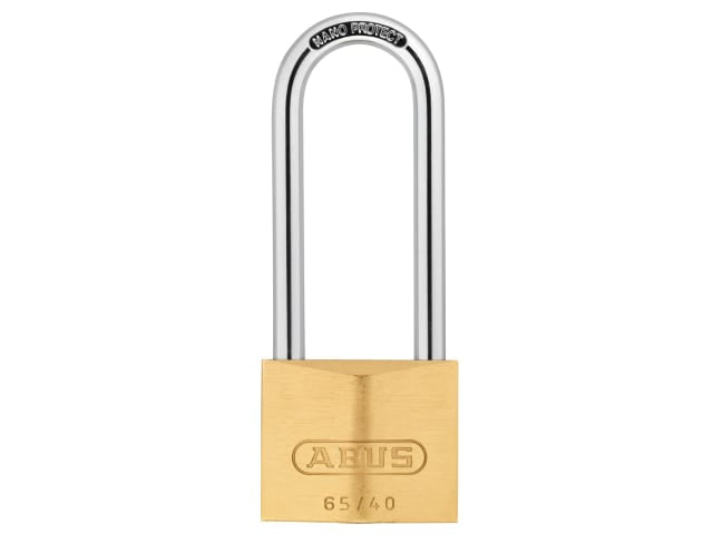 ABUS Mechanical 65/40mm Brass Padlock 63mm Long Shackle Keyed Alike 406