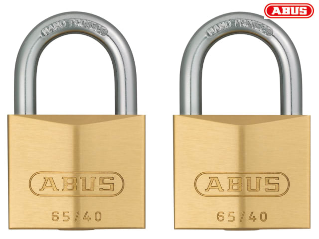 ABUS Mechanical 65/40mm Brass Padlock Twin Carded