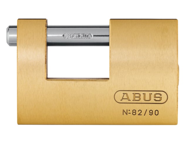 ABUS Mechanical 82/90mm Monoblock Brass Shutter Padlock Carded