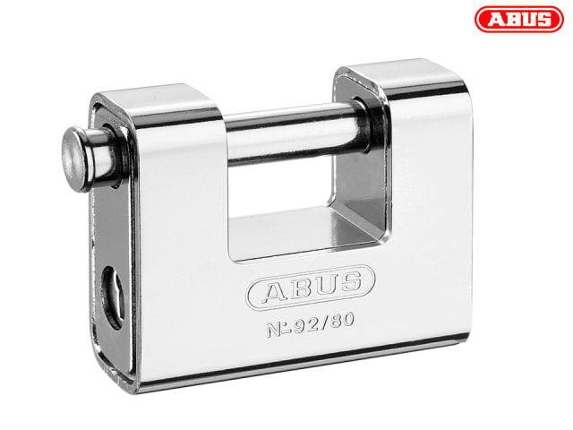 ABUS Mechanical 92/80mm Monoblock Brass Body Shutter Padlock Keyed Alike 8522