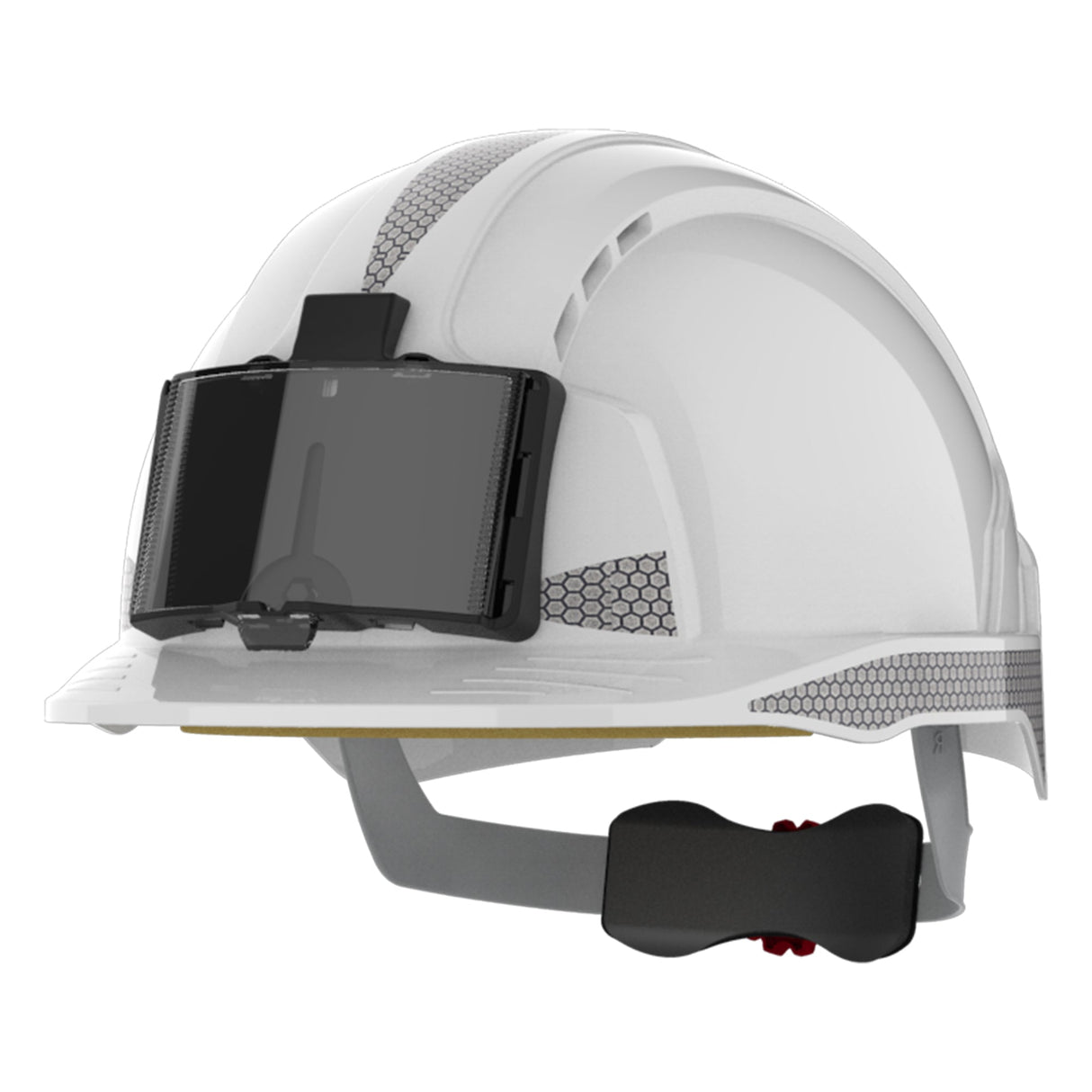 JSP EVOLite Safety Helmet - Reflective CR2 Decals and ID Badge Holder / Lamp Bracket