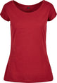 Build Your Brand Basic Women's Wide Neck Tee - Burgundy