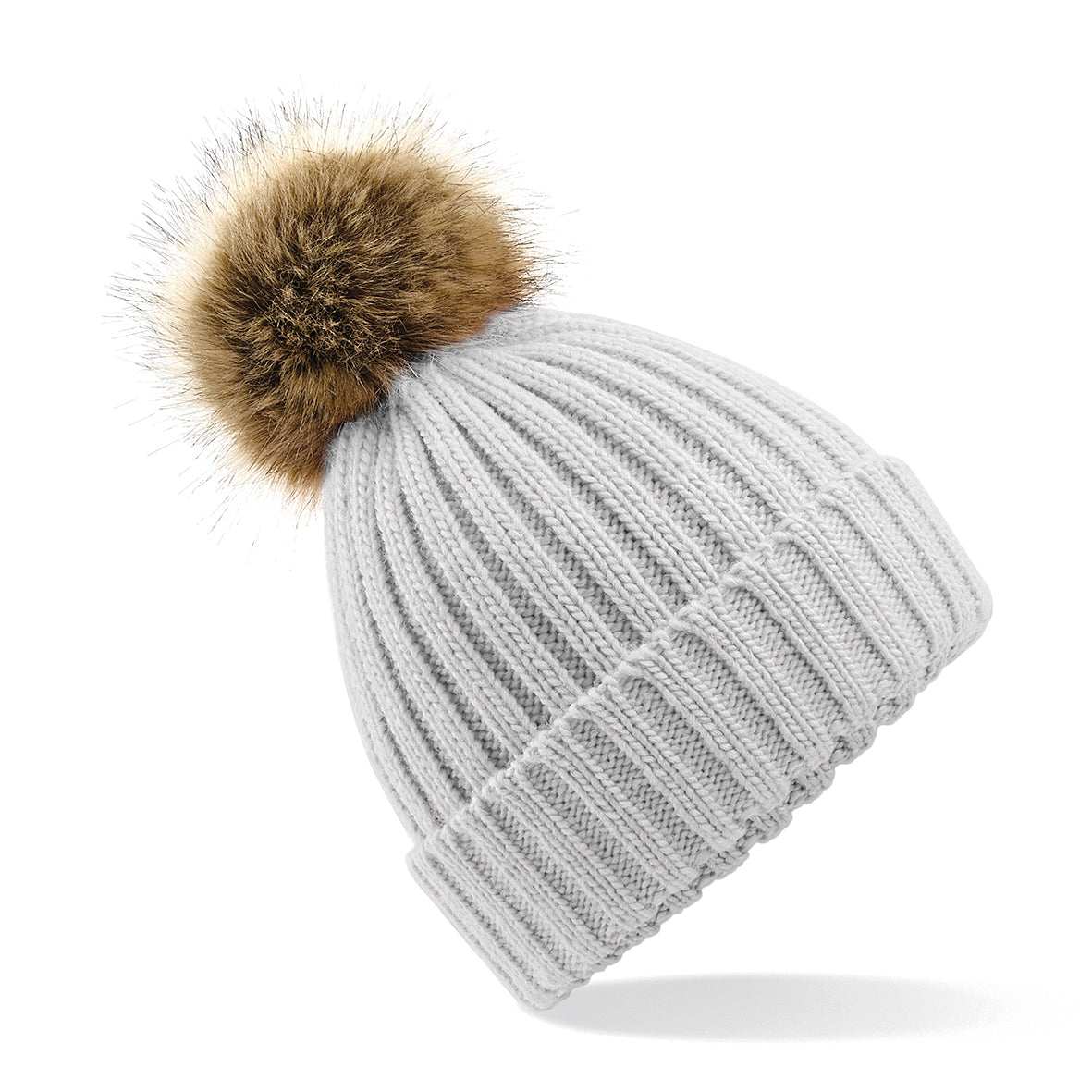 Beechfield Fur Pop Pom Chunky Beanie