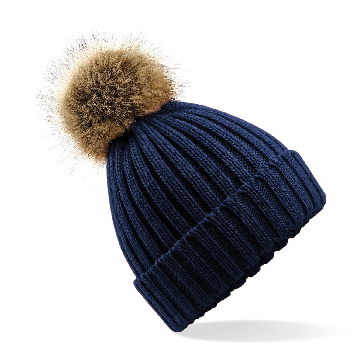 Beechfield Fur Pop Pom Chunky Beanie