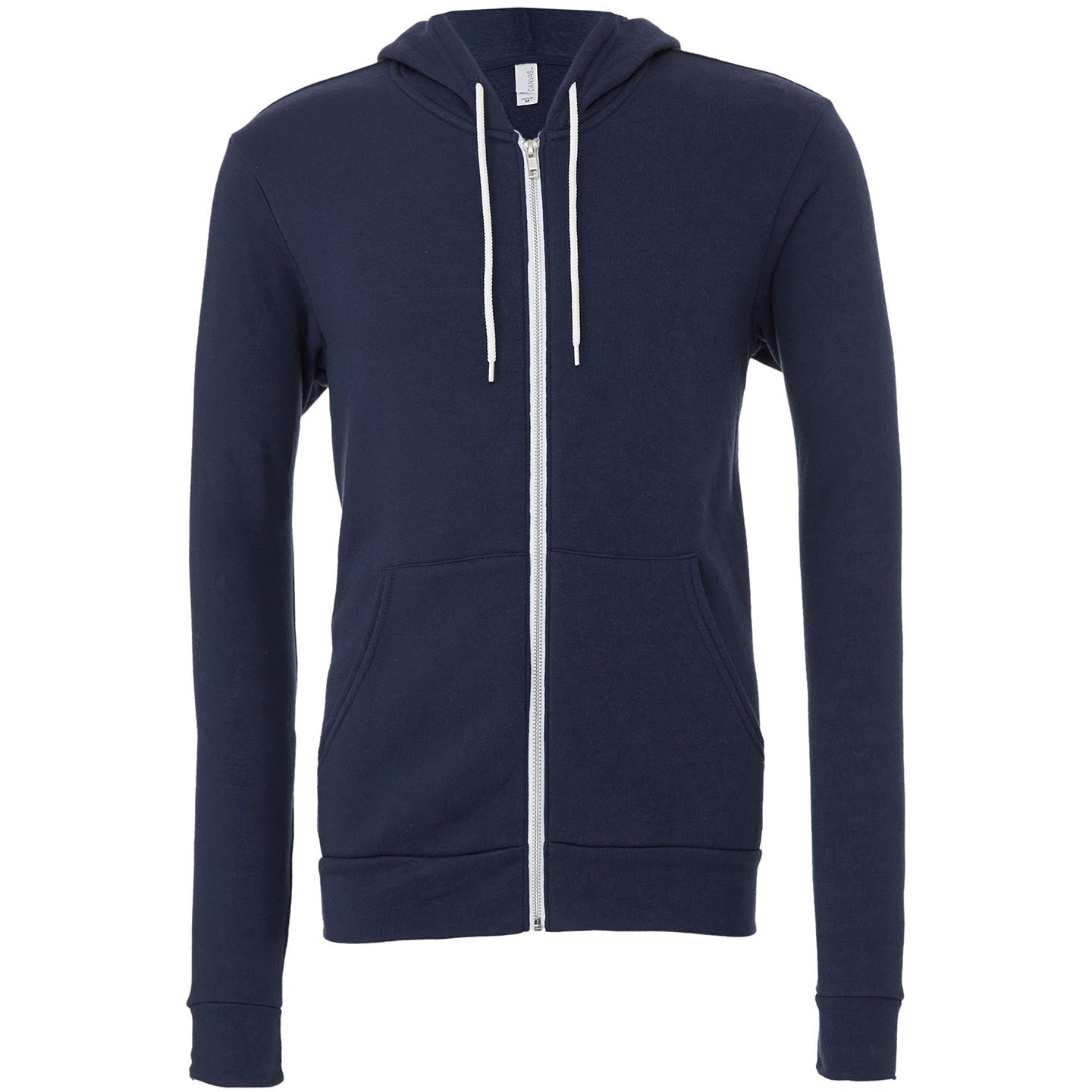 Bella Canvas Unisex Polycotton Fleece Full-Zip Hoodie - Navy