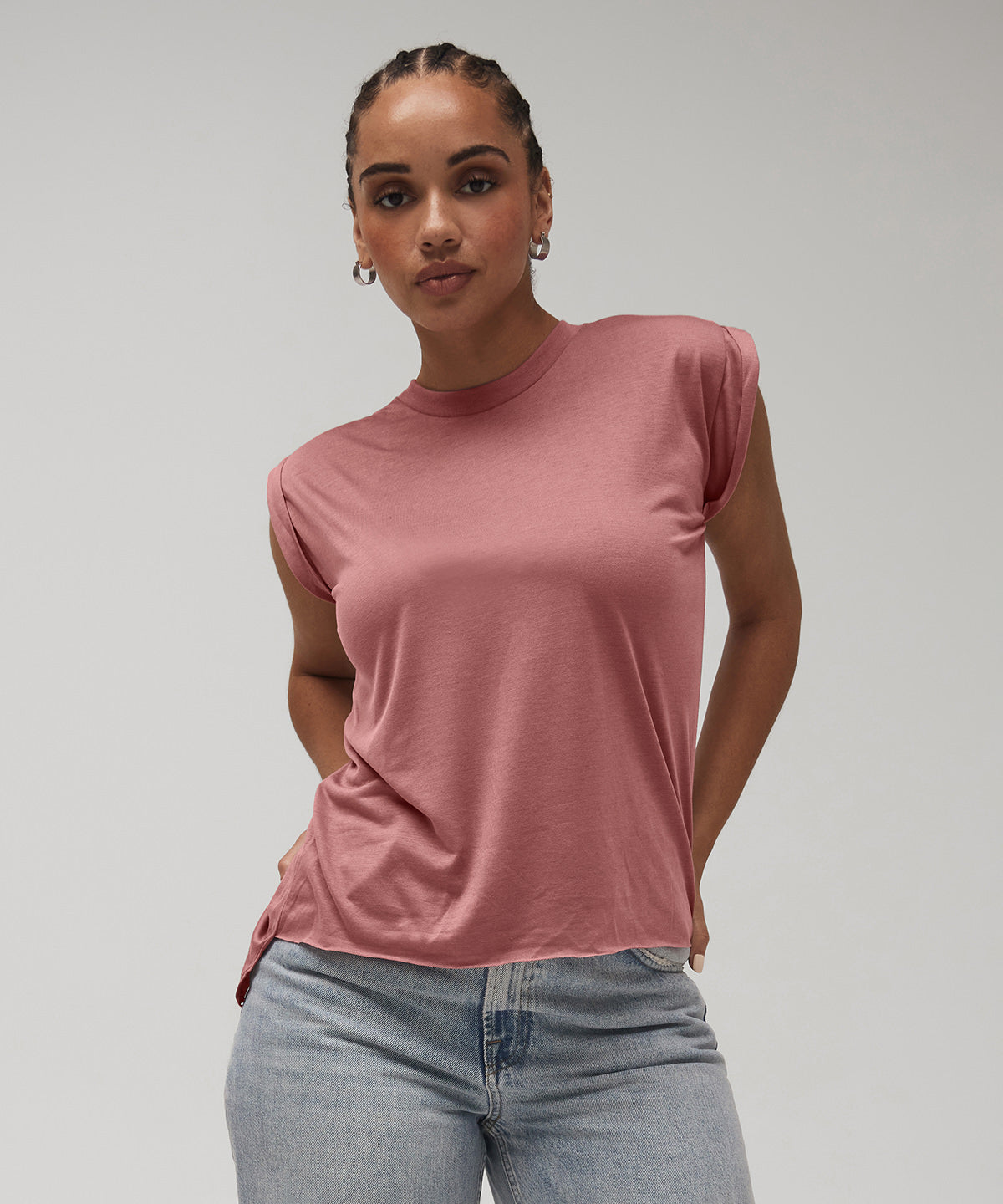 Bella Canvas Women's Flowy Muscle Tee With Rolled Cuff