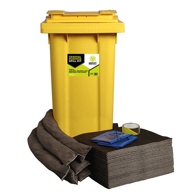 Beeswift 125L General Purpose Spill Kit In 2 Wheeled Bin