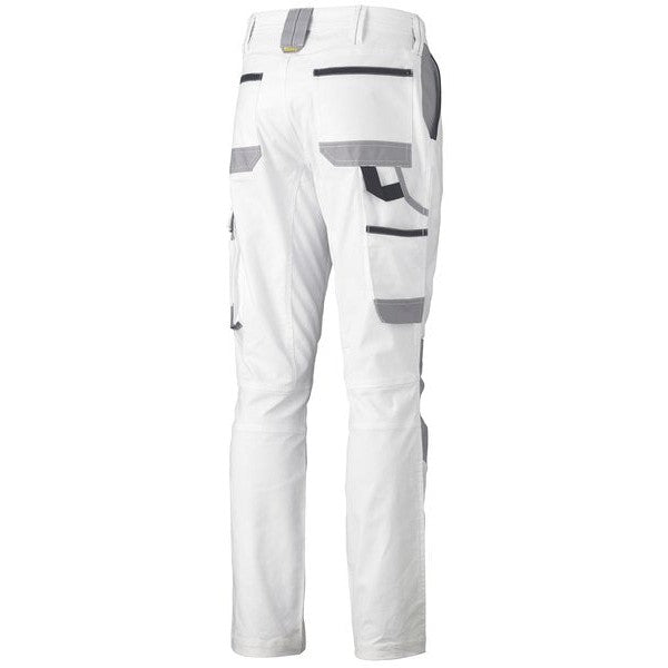 Bisley Pants Cargo Cotton Contrast Painters 280gsm Stout #colour_white