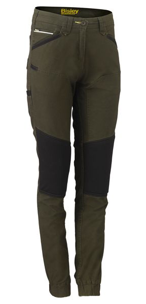 Bisley Women's Flx & Move™ Shield Panel Pants 280gsm #colour_olive