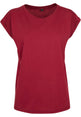 Build Your Brand Women's Extended Shoulder Tee - Burgundy