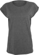 Build Your Brand Women's Extended Shoulder Tee - Charcoal