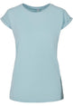 Build Your Brand Women's Extended Shoulder Tee - Ocean Blue