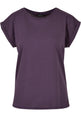 Build Your Brand Women's Extended Shoulder Tee - Purple Night