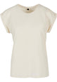 Build Your Brand Women's Extended Shoulder Tee - Sand