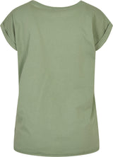 Build Your Brand Women's Extended Shoulder Tee - Soft Salvia