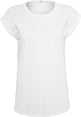 Build Your Brand Women's Extended Shoulder Tee - White