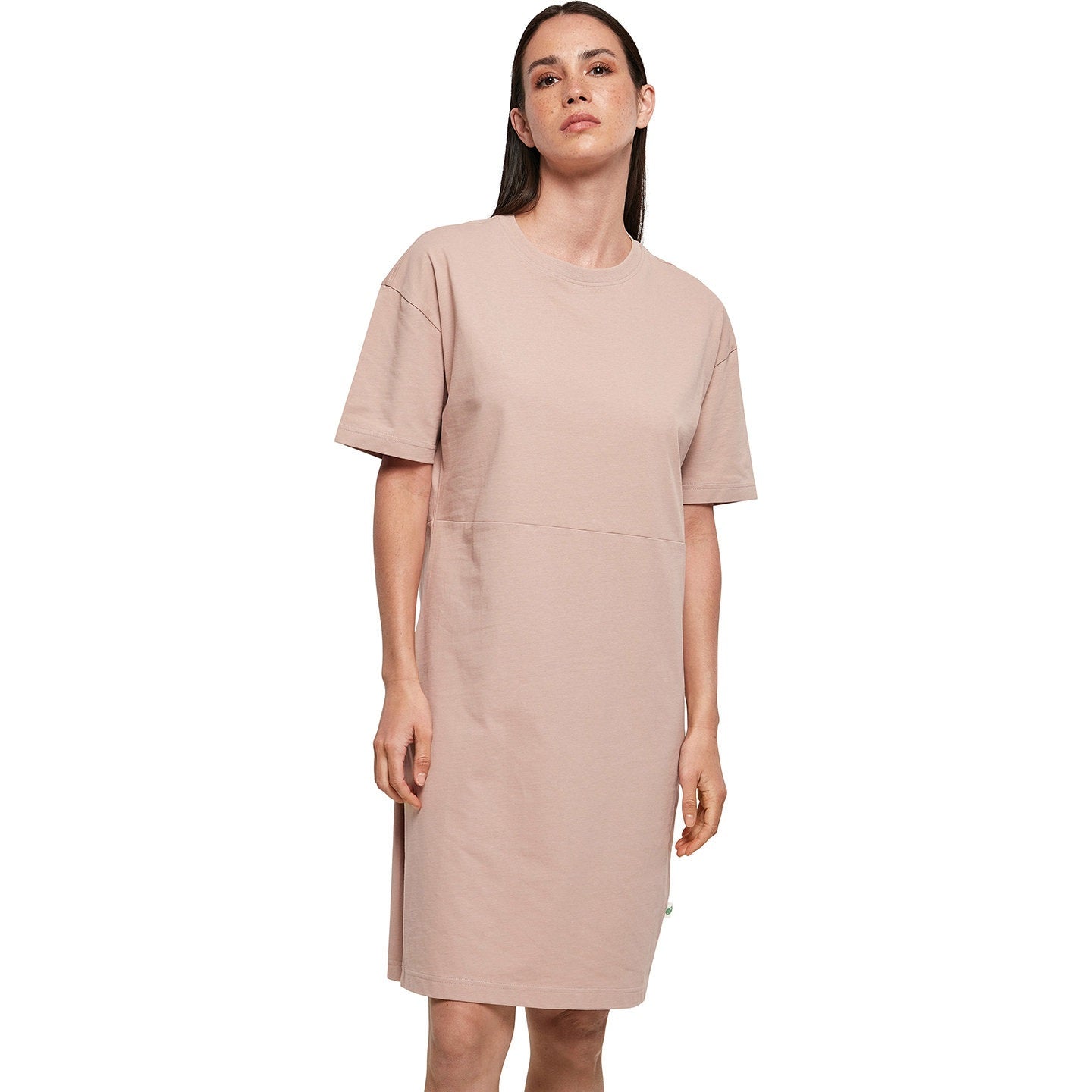 Build Your Brand Women's Organic Oversizes Slit Tee Dress