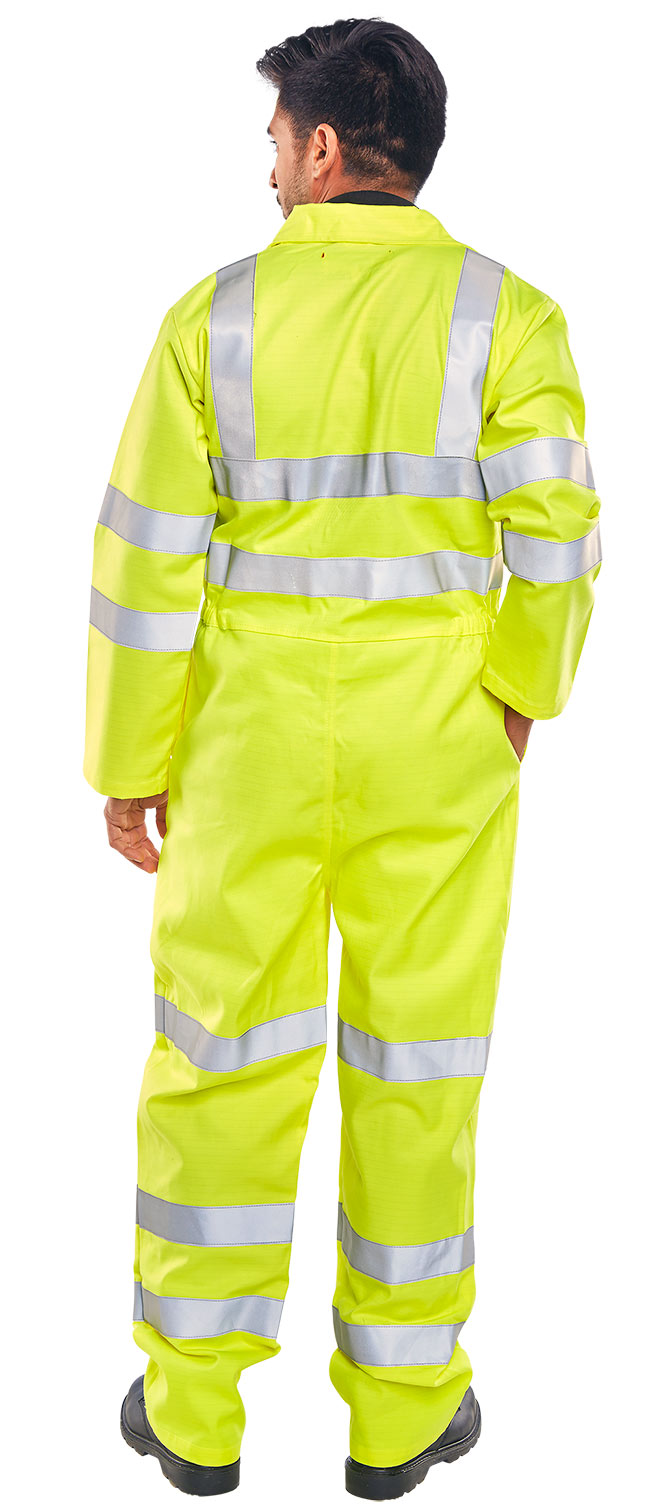 Beeswift Tesla Fire Retardant/Anti-Static Boilersuit En471 Saturn Yellow