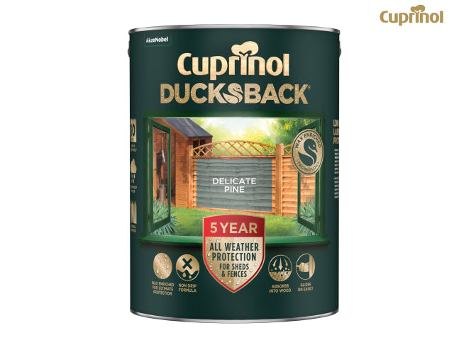 Cuprinol Ducksback 5 Year Waterproof for Sheds & Fences Delicate Pine 5 litre