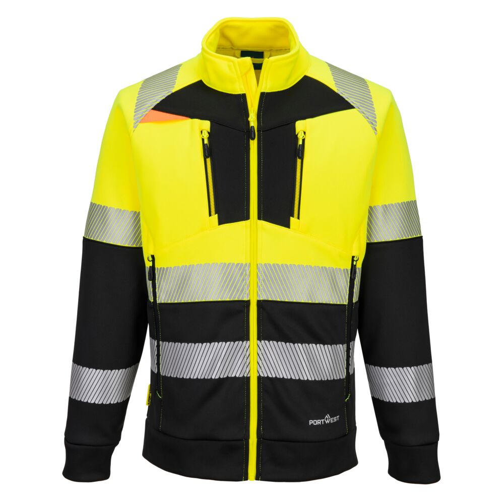 Portwest DX4 Hi-Vis Class 1 Funnel Neck Zipped Sweatshirt