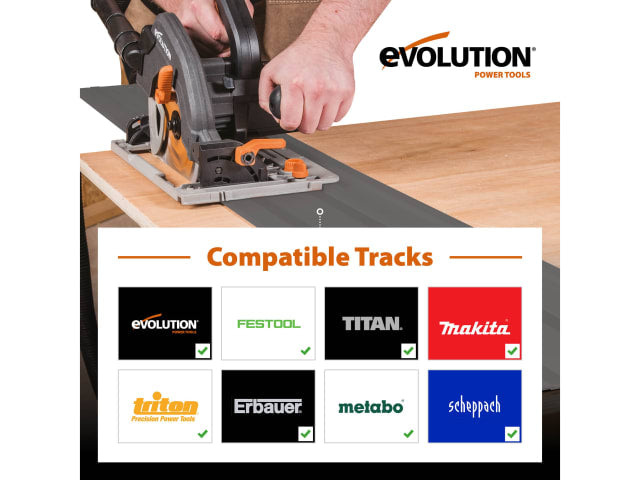 Evolution R185CCSX Circular Track Saw Kit 185mm 1600W 110V