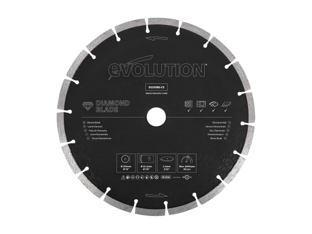 Evolution General Purpose Diamond Blade 255 x 22.2mm