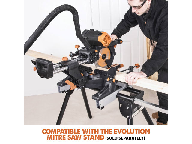 Evolution R255SMS-DB+ Multi-Material Sliding Mitre Saw 255mm 1600W 110V