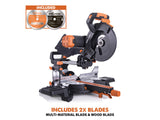 Evolution R255SMS-DB+ Multi-Material Sliding Mitre Saw 255mm 2000W 240V