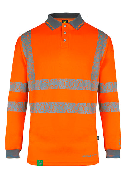 Beeswift Envirowear Recyclable Hi-Vis Long Sleeve Polo Shirt