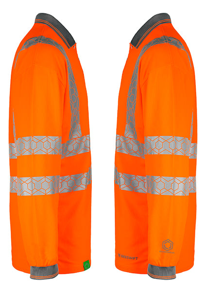 Beeswift Envirowear Recyclable Hi-Vis Long Sleeve Polo Shirt