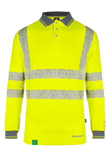 Beeswift Envirowear Recyclable Hi-Vis Long Sleeve Polo Shirt