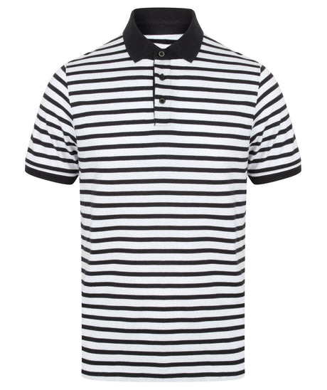 Front Row Striped Jersey Polo Shirt