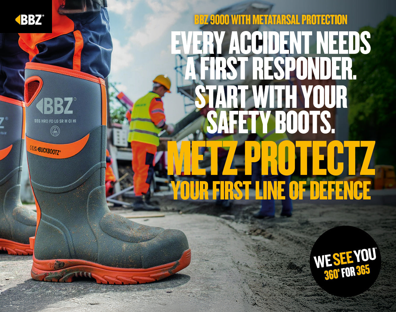 BBZ9000 Safety Wellington Boot - Black