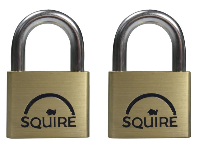 Squire LN4T Lion Brass Padlocks 5-Pin 40mm Twin Pack (2 x LN4KA)